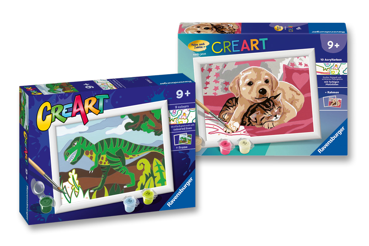 Advertorial Ravensburger CreaArt: Malen nach Zahlen: Blanket Buddies und Roaming Dinosaurs