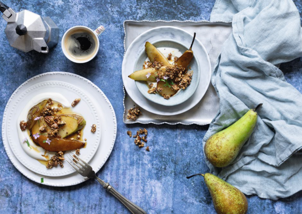 Bratbirnen mit Crumble