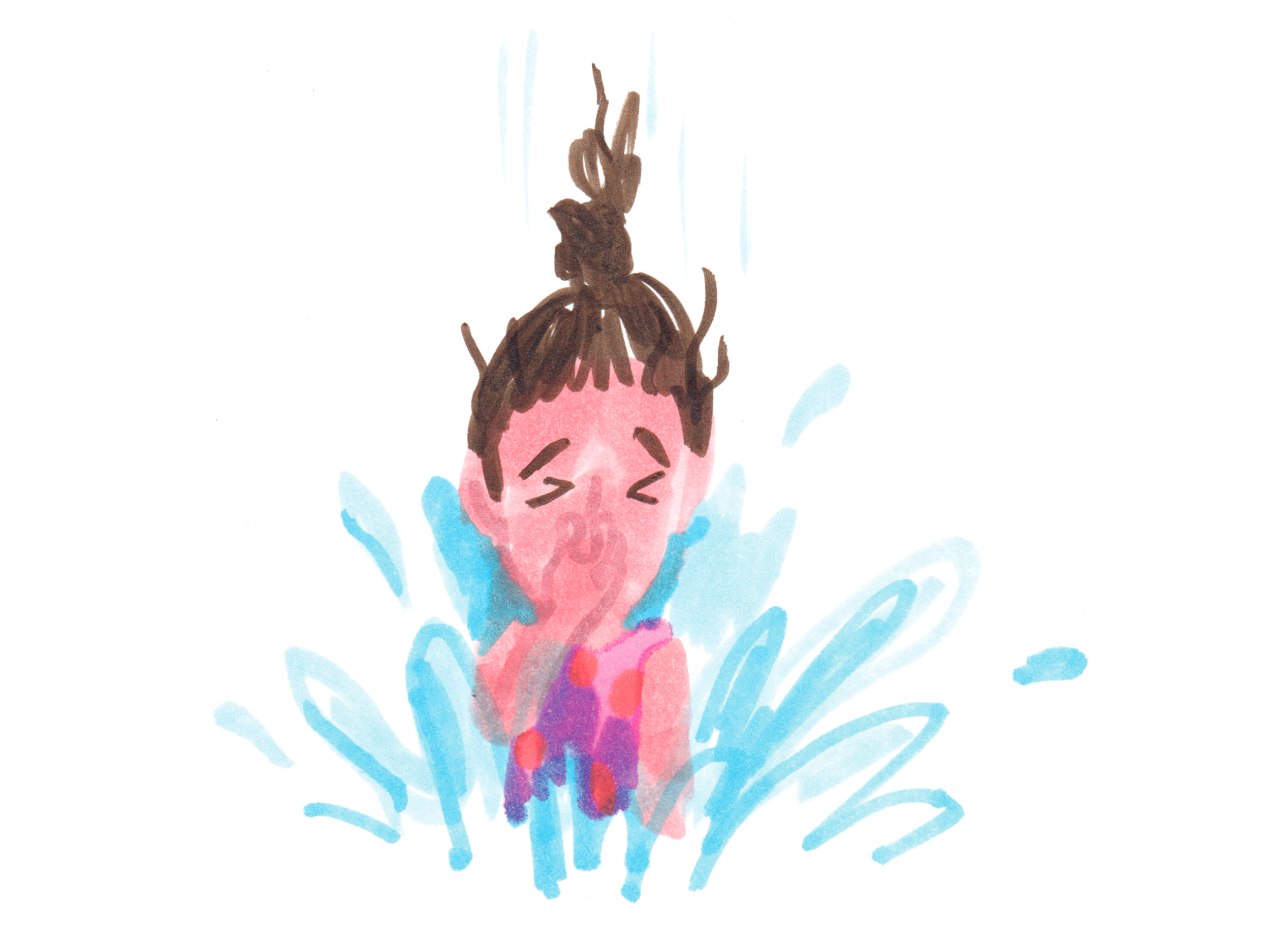 Jumping girl in pool