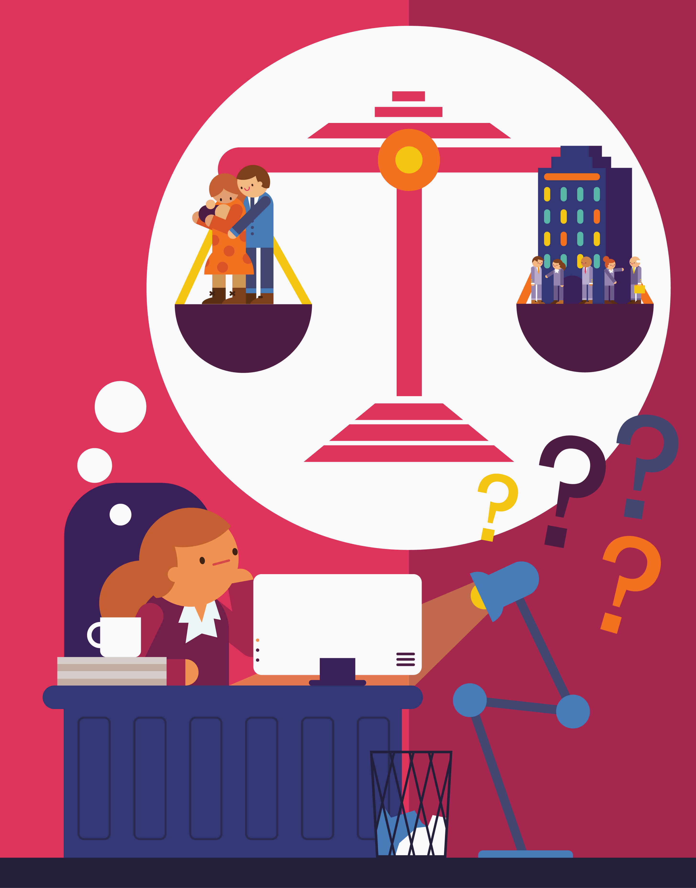 Illustration Mutter sein oder Businessfrau